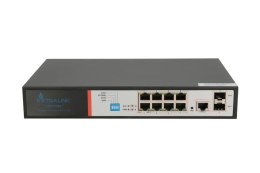 Extralink VICTOR | Switch PoE | 8x Gigabit PoE/PoE+, 2x SFP, 1x Port Konsolowy, 150W, Zarządzalny Extralink