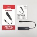 Axagon HMC-GL3A USB-C-Hub 3x USB-A Gbit-LAN schwarz USB 3.2 Gen 1 (3.1 Gen 1) Type-C 5000 Mbit/s Czarny AXAGON