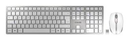 CHERRY DW 9100 SLIM klawiatura Dołączona myszka Uniwersalne RF Wireless + Bluetooth QWERTZ Niemiecki Srebrny Cherry