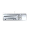 CHERRY KC 6000 Slim klawiatura Uniwersalne USB US English Srebrny, Biały Cherry