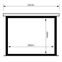 Ekran projekcyjny elektryczny do zawieszenia na suficie lub ścianie Maclean MC-992 (sufitowy, ścienny; rozwijane elektrycznie; 2 Maclean