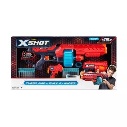 Zestaw miotaczy strzałek ZURU X-SHOT EXCEL COMBO PACK - TURBO FIRE + FURY 4 + MICRO pakiet wyrzutni 48 strzałek (36345) ZURU