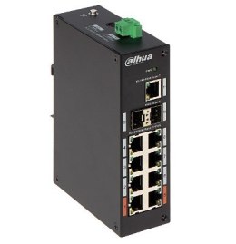 Dahua Swith 11-portowy przełącznik z 8 portami gigabit PoE 8x RJ45 1000M (zasilanie PoE) 2x SFP 1000M 1x RJ45 1000M PFS3211-8GT- DAHUA