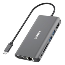 Unitek Hub USB-C 3.1 8w1 z Power Delivery 100W UNITEK