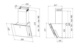 Okap AKPO WK-4 MIRT ECO 50 CZARNY AKPO