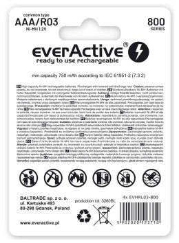 EVERACTIVE AKUMULATORKI AAA 800 MAH - 2 SZTUKI EVHRL03-800 EverActive