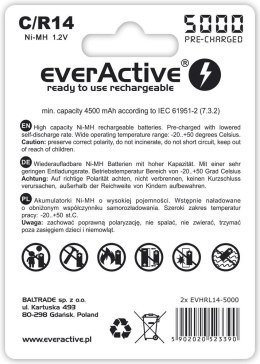 Zestaw akumulatorków everActive EVHRL14-5000 (5000mAh ; Ni-MH) EverActive