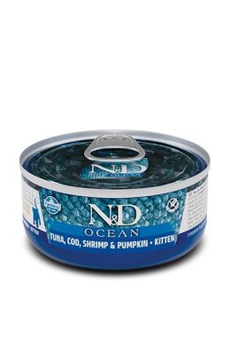 FARMINA N&D CAT OCEAN TUNA,COD,SHRIMP&PUMPKIN KITTEN - mokra karma dla kociąt - 70 g Farmina