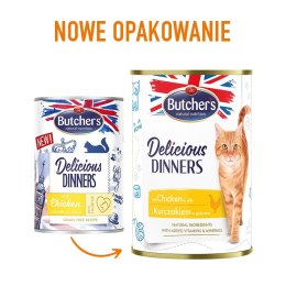 BUTCHER'S Delicious Dinners Kawałki z kurczakiem w galaretce - mokra karma dla kota - 400 g Butcher's