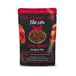 FITMIN For Life Cat Pouch Adult Beef - mokra karma dla kota - 85 g FITMIN