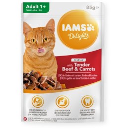 IAMS Delights Adult z wołowiną i marchewką w galarecie 85g kot EUKANUBA