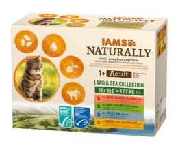 IAMS Naturally Adult zestaw smaków morskch i mięsnych 12x85g kot EUKANUBA