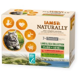 IAMS Naturally Senior zestaw smaków morskch i mięsnych 12x85g kot EUKANUBA