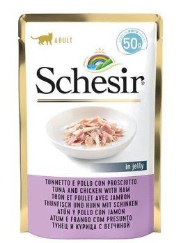 SCHESIR dla kotów Single Dish Tuńczyk z Kurczakiem i Szynką 50g Agras Pet Foods