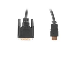 Kabel Lanberg CA-HDDV-20CU-0018-BK (HDMI M - DVI-D (24+1) M; 1,8m; kolor czarny) Lanberg