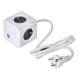 Przedłużacz allocacoc PowerCube Extended USB 2402GY/FREUPC (1,5m; kolor szary) Allocacoc