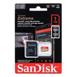 KARTA PAMIĘCI SANDISK EXTREME microSDXC 1 TB 190/130 MB/s A2 C10 V30 UHS-I U3 SanDisk