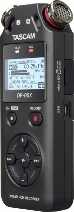 Tascam DR-05X - Przenośny rejestrator cyfrowy z interfejsem USB, zapis na karcie pamięci microSD TASCAM