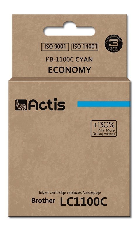 Actis KB-1100C Tusz (zamiennik Brother LC1100C/980C; Standard; 19 ml; niebieski) ACTIS