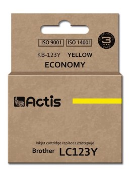 Actis KB-123Y Tusz (zamiennik Brother LC123Y/LC121Y; Standard; 10 ml; żółty) ACTIS